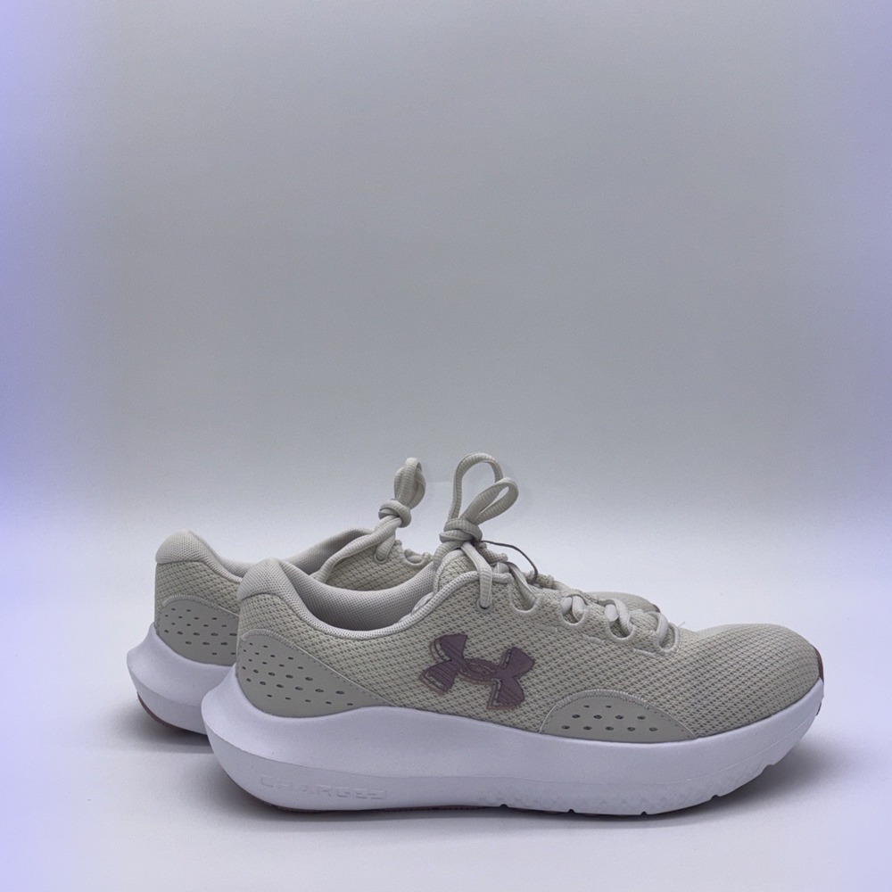 Under Armour Charged Surge 4 Women Size 9 White Pink Running Shoes 3027007-110 - Picture 4 of 12